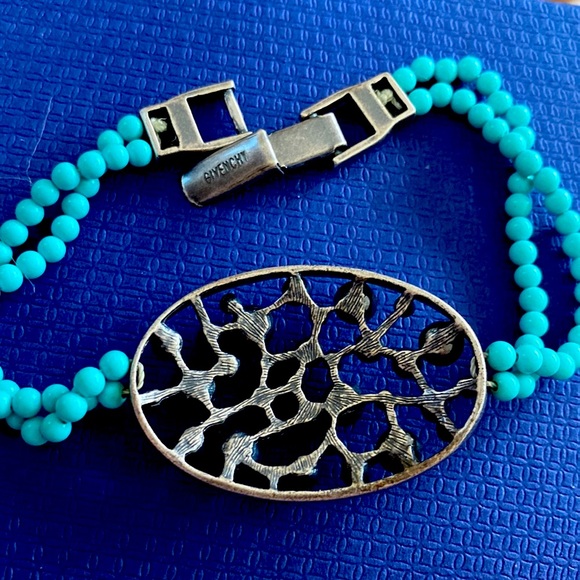 Givenchy Vintage Turquoise Crystal Logo Bracelet NeverUsed - Picture 8 of 8